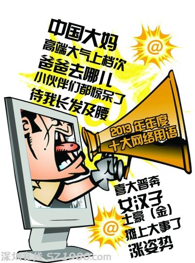  2013十大網(wǎng)絡用語 出爐：土豪、中國大媽入列