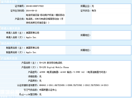 iPhone 6/6 Plus獲中國3C認(rèn)證 暫不支持FDD網(wǎng)絡(luò)
