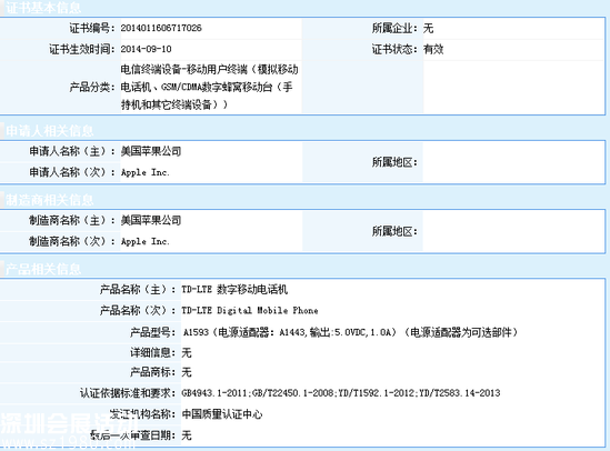 iPhone 6/6 Plus獲中國3C認(rèn)證 暫不支持FDD網(wǎng)絡(luò)