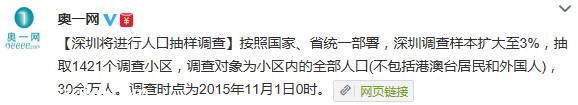<a href=http://www.sz1980.com/shenzhen/ target=_blank class=infotextkey><a href=http://www.huhuzc.cn/shenzhen/ target=_blank class=infotextkey>深圳</a></a>將進行人口抽樣調(diào)查 或涉及30余萬人