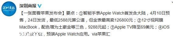 Apple Watch中國大陸首發(fā) 一張圖看蘋果發(fā)布會(huì)