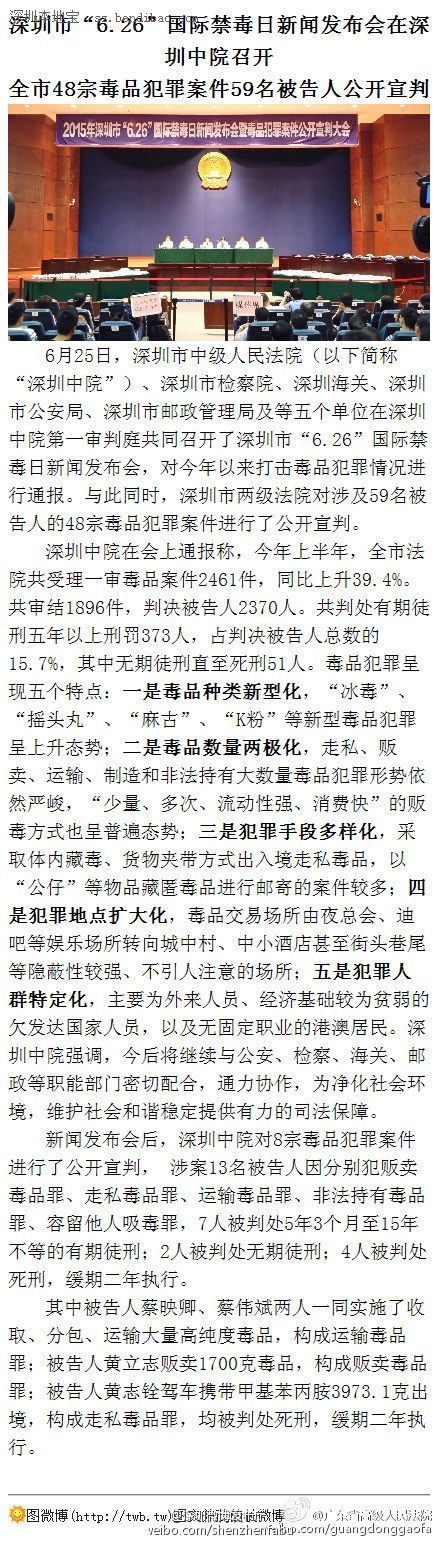 今年上半年<a href=http://www.huhuzc.cn/shenzhen/ target=_blank class=infotextkey>深圳</a>毒品案件同比上升39.4%