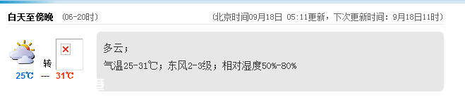深圳(www.huhuzc.cn)天氣（9.18）：多云 氣溫25-31℃