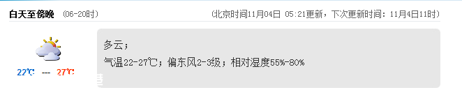 深圳(www.huhuzc.cn)天氣（11.4）：多云 氣溫22-27℃