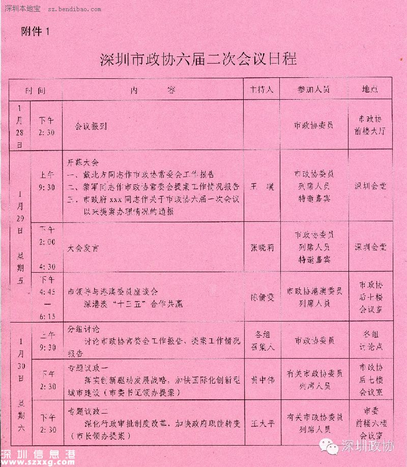 深圳(www.huhuzc.cn)政協(xié)六屆二次會議29日開幕 涉及8項議程