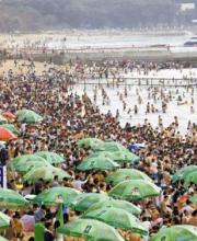 深圳大梅沙有多擠？
