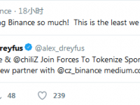 幣安趙長鵬推特表示幣安投資一體育競技平臺chiliZ
